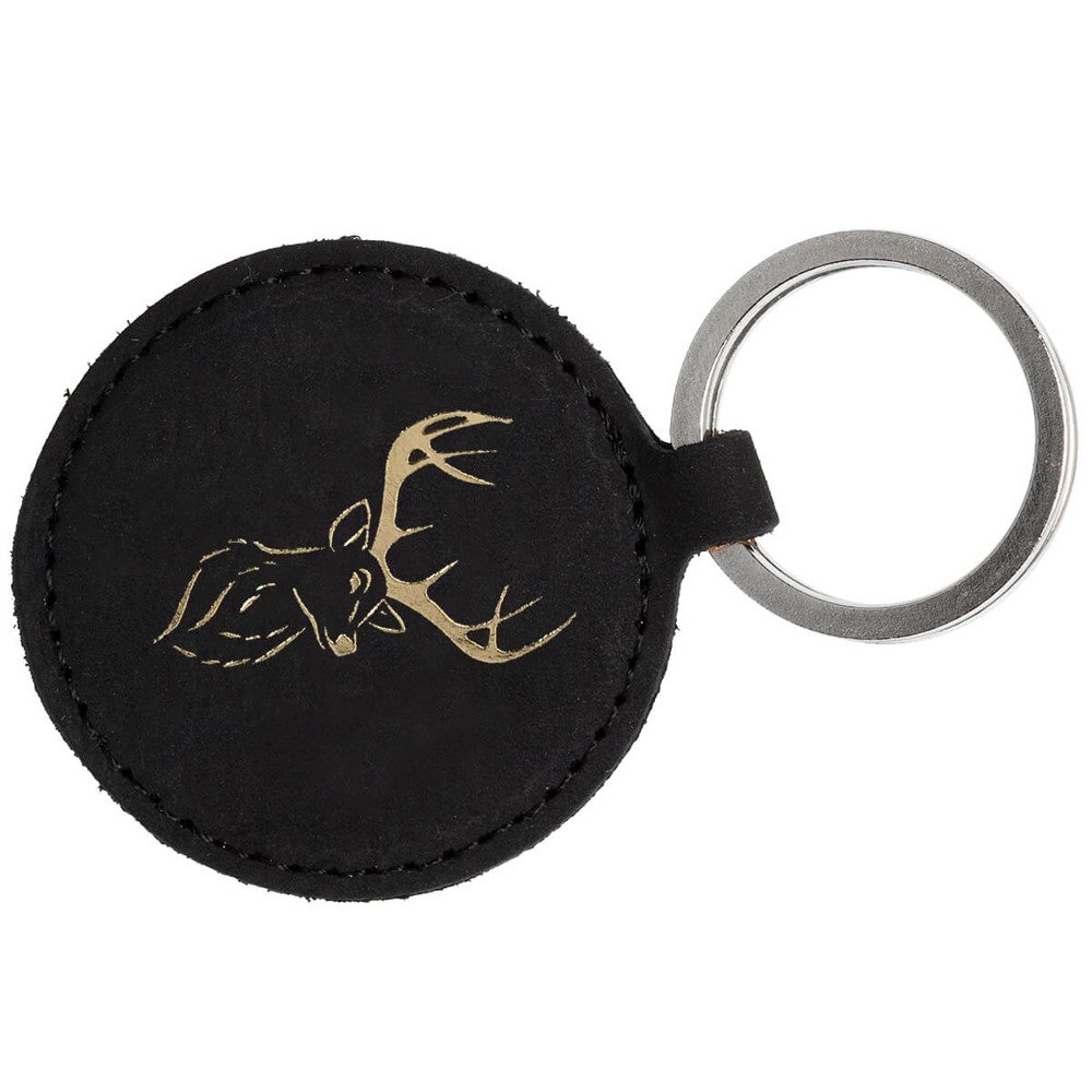 Keychain - Nubuck Black - Deer Gold